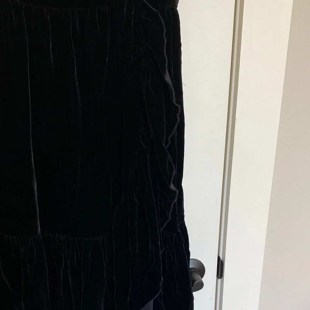 Kate Spade Black Asymmetrical Velvet Skirt